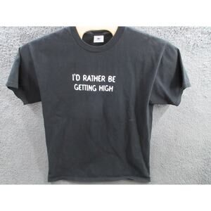 Vintage I'D RATHER BE GETTING HIGH Old Glory Smoke Shop Drug T-shirt Men's Large